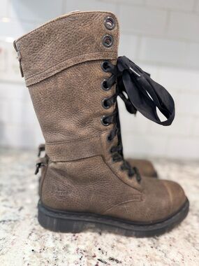 Dr. Martens Brown Suede Combat Boots